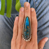 The Talon Ring- Ithaca Peak Turquoise and Sterling Silver- Finished to Size or as a Pendant