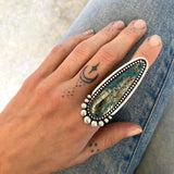 The Morenci II Talon Ring- Morenci II Turquoise and Sterling Silver- Finished to Size or as a Pendant