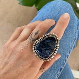 The Tempest Ring- Pietersite and Sterling Silver- Finished to Size or as a Pendant