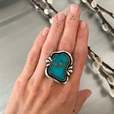 The Ripple Ring 1- Royston Turquoise and Sterling Silver- Finished to Size or as a Pendant