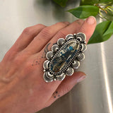 The Totem Ring- Morenci II Turquoise and Sterling Silver- Finished to Size or as a Pendant