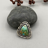 The Silhouette Ring 2- Natural Royston Turquoise and Sterling Silver- Finished to Size or as a Pendant