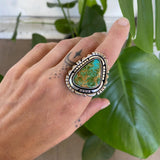 The Silhouette Ring 1- Natural Royston Turquoise and Sterling Silver- Finished to Size or as a Pendant