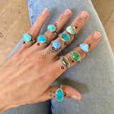 Hand-Stamped Turquoise Rings