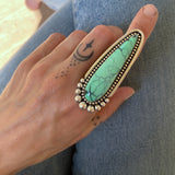 The Variscite Talon Ring- Natural Emerald Rose Variscite and Sterling Silver- Finished to Size or as a Pendant