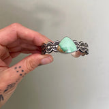 The Desert Rose Cuff- Size XS/S- Natural Australian Variscite and Stamped Sterling Silver Bracelet