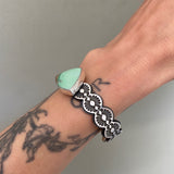 The Desert Rose Cuff- Size XS/S- Natural Australian Variscite and Stamped Sterling Silver Bracelet