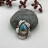 The Wave Ring- Morenci II Turquoise and Sterling Silver- Finished to Size or as a Pendant