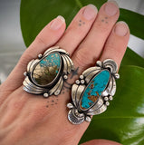 The Wave Ring- Morenci II Turquoise and Sterling Silver- Finished to Size or as a Pendant
