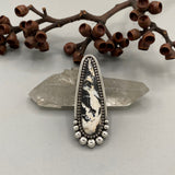 White Buffalo Talon Ring- White Buffalo Turquoise and Sterling Silver- Finished to Size or as a Pendant