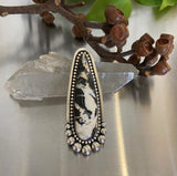 White Buffalo Talon Ring- White Buffalo Turquoise and Sterling Silver- Finished to Size or as a Pendant