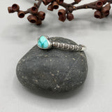 Chunky Stamped Stacker Cuff- Size XS/S- Royston Turquoise and Chunky Sterling Silver Bracelet