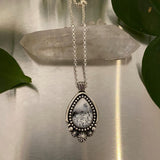 Winter Portal Necklace No.1- Dendritic Opal and Sterling Silver- 18" Chain