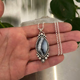 Winter Portal Necklace No.2- Dendritic Opal and Sterling Silver- 20" Chain