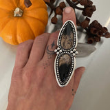 Huge 2-Stone Ring or Pendant- Petrified Palm Root and Sterling Silver- Finished to Size