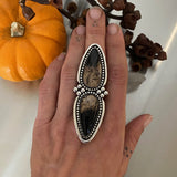 Huge 2-Stone Ring or Pendant- Petrified Palm Root and Sterling Silver- Finished to Size