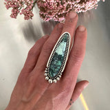 The Everglades Ring #2- Black Bridge Variscite and Sterling Silver- Finished to Size or as a Pendant