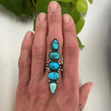 The Turquoise Collector Ring #3- Royston, Lone Mountain, and Kingman Turquoise and Sterling Silver- Finished to Size or as a Pendant