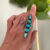 The Turquoise Collector Ring #3- Royston, Lone Mountain, and Kingman Turquoise and Sterling Silver- Finished to Size or as a Pendant