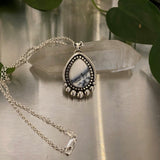 Winter Portal Necklace No.3- Dendritic Opal and Sterling Silver- 18" Chain