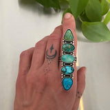 The Turquoise Collector Ring #4- Turquoise Mountain, Emerald Valley, Royston, Lone Mountain, and Morenci II Turquoise and Sterling Silver- Finished to Size or as a Pendant
