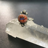 Cantera Opal and Sterling Silver Celestial Ring- Size 5.5 (Can be sized up to size 6)