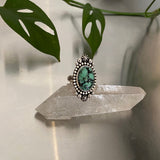 Variscite Celestial Ring- Size 6.5- Hand Stamped Sterling Silver- Can Be Sized Up 1/2 Size