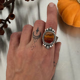 Montana Agate Celestial Ring- Size 7.5- Hand Stamped Sterling Silver