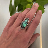 The Temple Ring- Black Bridge Variscite and Sterling Silver- Size 7.5