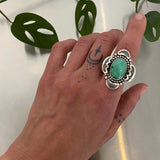 Variscite Compass Ring- Size 7- New Lander and Stamped Sterling Overlay Ring