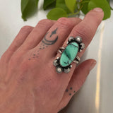 The Temple Ring- Black Bridge Variscite and Sterling Silver- Size 8.5