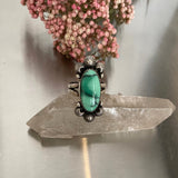 The Temple Ring- Black Bridge Variscite and Sterling Silver- Size 8.5