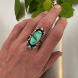 The Temple Ring- Black Bridge Variscite and Sterling Silver- Size 8.5