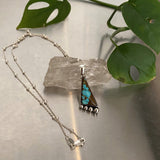 Dainty Turquoise Bubble Necklace- Sterling Silver and Number 8 Turquoise- 18" Chain