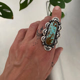 Cosmic Overlay Ring or Pendant- Sterling Silver and Number 8 Turquoise - Finished to Size