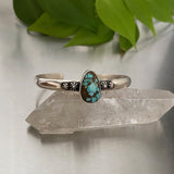 Starry Skies Cuff- Size S/M- Number 8 Turquoise and Sterling Silver Bracelet