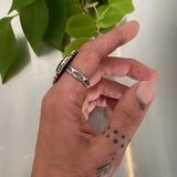The Stargazer Ring- Size 9- New Lander Variscite and Hand Stamped Sterling Silver