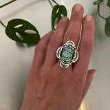 Variscite Compass Ring- Size 9- New Lander and Stamped Sterling Overlay Ring