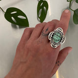 Variscite Compass Ring- Size 9- New Lander and Stamped Sterling Overlay Ring