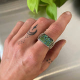 The Elements Signet Ring- Size 9- Bamboo Mountain Turquoise and Sterling Silver