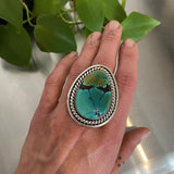 The Arroyo Ring- Bamboo Mountain Turquoise and Sterling Silver- Finished to Size or as a Pendant