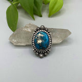 The Aubades Ring- Morenci II Turquoise and Sterling Silver- Finished to Size or as a Pendant