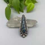 The Aureata Ring- Morenci II Turquoise and Sterling Silver- Finished to Size or as a Pendant