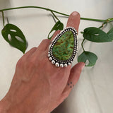 Huge Turquoise Statement Ring or Pendant- Sterling Silver and Autumn Creek Turquoise- Finished to Size