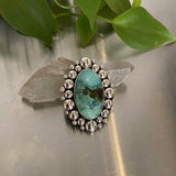 The Supernova Ring- Bamboo Mountain Turquoise and Sterling Silver- Finished to Size or as a Pendant