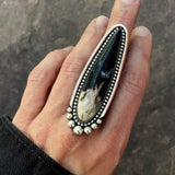 Huge Palm Root Talon Ring or Pendant- 2.75" Sterling Silver and Petrified Palm Root- Finished to Size