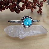 Stamped Turquoise Wide Stacker Cuff- Sterling Silver and Sierra Nevada Turquoise Bracelet- Size L/XL