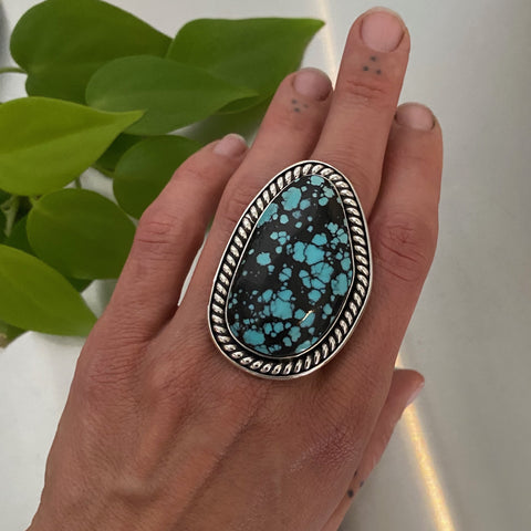 Huge Turquoise Statement Ring or Pendant- Sterling Silver and Cloud Mountain Turquoise- Finished to Size