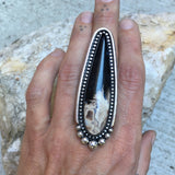 Huge Palm Root Talon Ring or Pendant- 2.75" Sterling Silver and Petrified Palm Root- Finished to Size