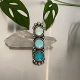 3 Stone Turquoise Collector Ring or Pendant- Natural Turquoise and Variscite- Finished to Size
